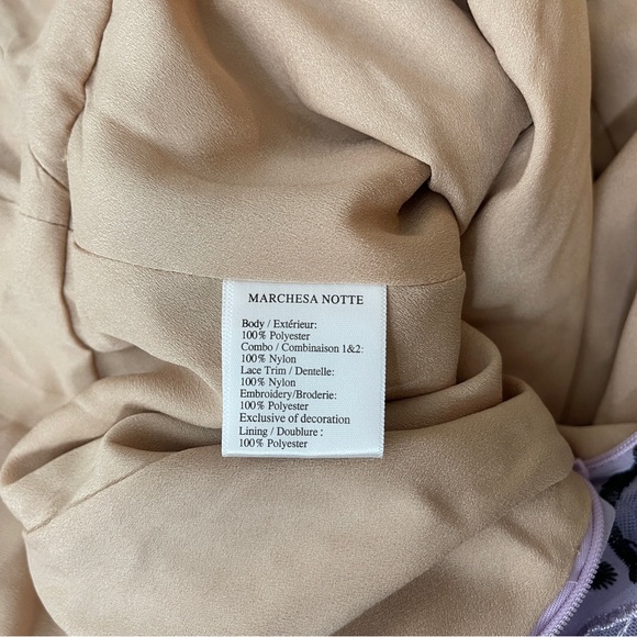 Marchesa Notte Floral Embroidered Chiffon Tulle Gown, NWT - Picture 14 of 15